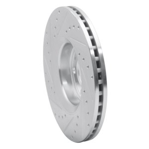 Volvo XC90 Brake Rotor (1) - Front Right - R1 Concepts - Drilled & Slotted - Silver - `03-`09